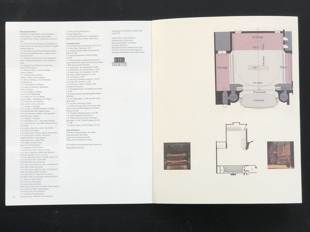 Auszüge aus der Publikation "tanz.musik.theater HEBBEL" (2000).