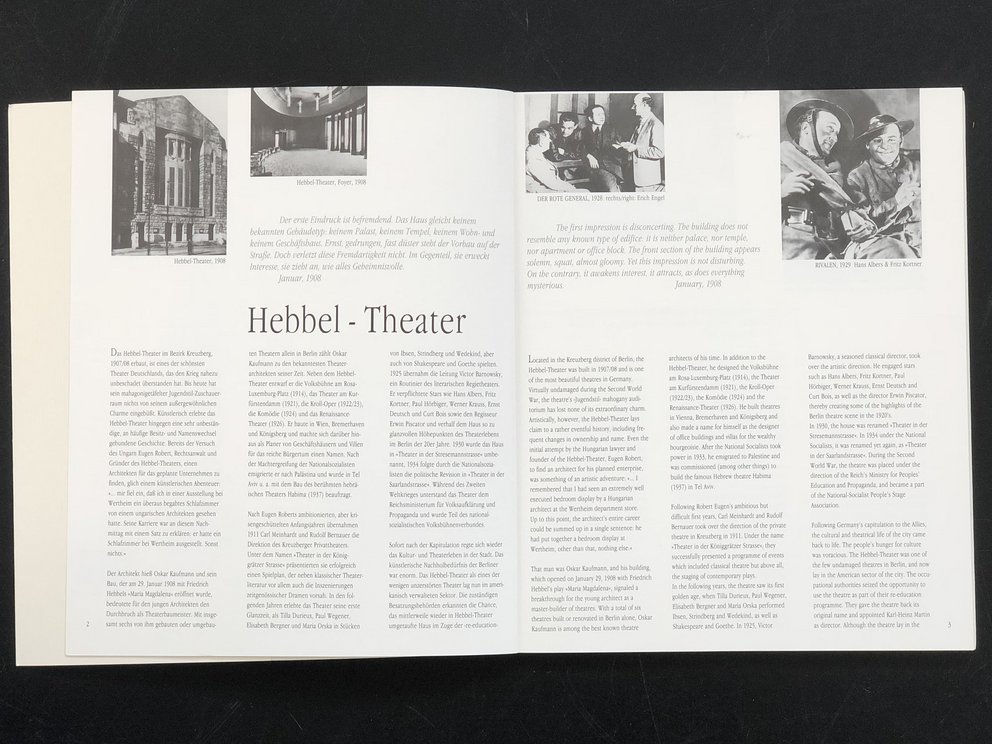 Auszüge aus der Publikation "tanz.musik.theater HEBBEL" (2000).